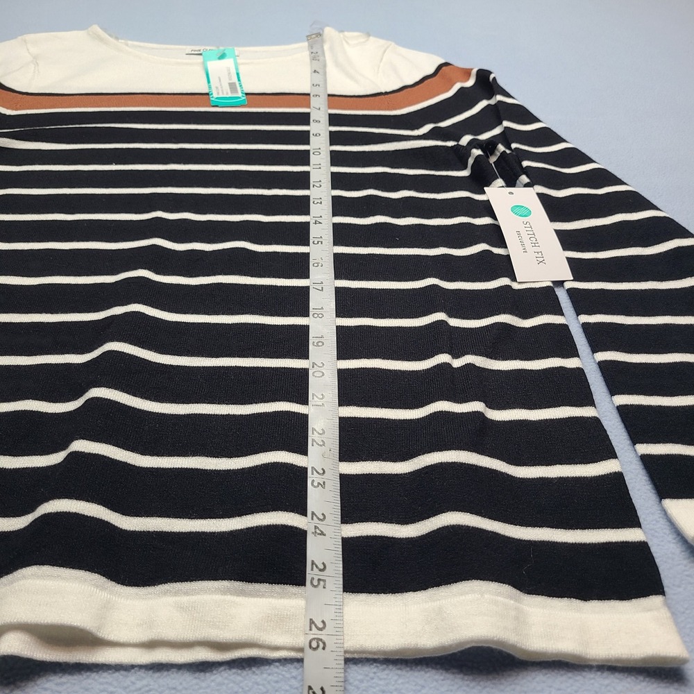 Pink Clover Sweater Womens L Blue White New Striped Colorblock - Picture 2 of 7